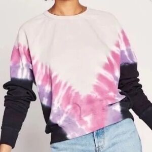 Daydreamer Sweatshirt Women's Tie Dye Crew Neck Pink Purple SMALL